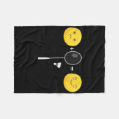 バドミントンラブハッピーチームプレーヤーコーチシャッおもしろいト フリースブランケット (正面(横))