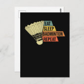 バドミントンレトロヴィンテージ ポストカード (正面/裏面)