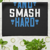 バドミントン保 – 落ち着いてスマッシュ懸命 キッチンタオル (折り畳み)