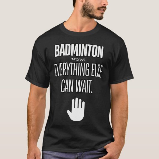 バドミントン優先 ラケット スポーツ Tシャツ (正面)