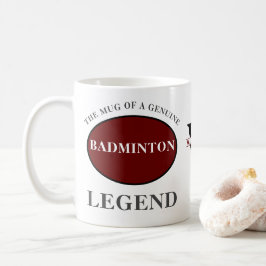 バドミントン凡例モノグラムあなたの名前を追加誕生日 コーヒーマグカップ