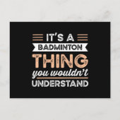バドミントン好きのための面白いギフト ポストカード (正面)