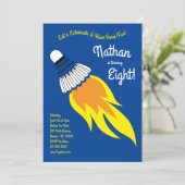 バドミントン子供の誕生日パーティースポーツ 招待状 (スタンド正面)