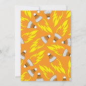 バドミントン子供の誕生日パーティースポーツ 招待状 (裏面)