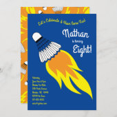 バドミントン子供の誕生日パーティースポーツ 招待状 (正面/裏面)