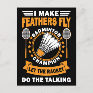 バドミントン引用文ヴィンテージデザイン   ポストカード