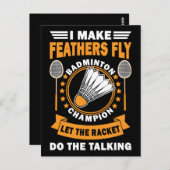 バドミントン引用文ヴィンテージデザイン   ポストカード (正面/裏面)