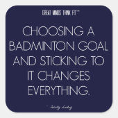 バドミントン引用文3：成功のためのゴールステッカー スクエアシール (正面)