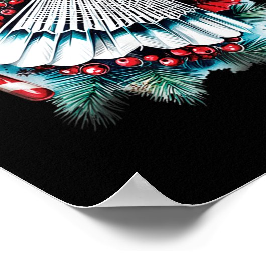 バドミントン愛好家のためのフェスティバルクリスマス、クリスマス ポスター (角)