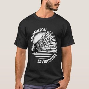 バドミントン愛好家シャトルバドミントンラケット Tシャツ