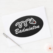 バドミントン漫画の誕生日などのためのシール 楕円形シール (封筒)