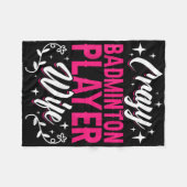 バドミントン熱狂する選手の妻シャトルバス フリースブランケット (正面(横))