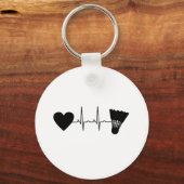 バドミントン球ハートビート キーホルダー (正面)