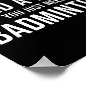 バドミントン男女おもしろい子 ポスター (角)