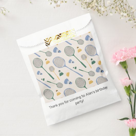 バドミントン誕生日パーティー フェイバーバッグ (封をした状態)