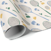 バドミントン誕生日パーティー ラッピングペーパー (ロールコーナー)