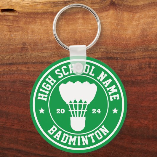 バドミントン選手とコーチパーソナライズされたスポーツ キーホルダー (正面)