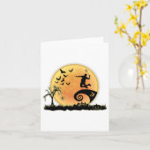 バドミントン選手とムーンシルエットハロウィーンCos カード (黄色い花)