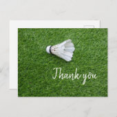 バドミントン選手のためのシャトルコック 緑の草の上 ポストカード (正面/裏面)