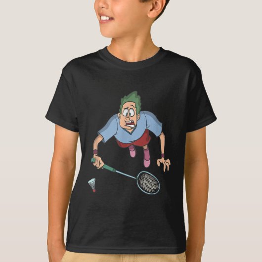 バドミントン選手のジャンプ Tシャツ (正面)