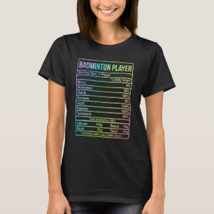 バドミントン選手の情報と栄養の事実 Tシャツ