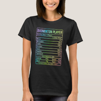 バドミントン選手の情報と栄養の事実 Tシャツ