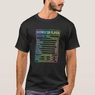 バドミントン選手の情報と栄養の事実 Tシャツ