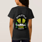 バドミントン選手の羽子板スポーツ Tシャツ (裏面)