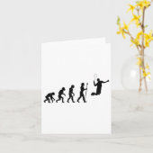 バドミントン選手の進化 – おもしろい カード (黄色い花)