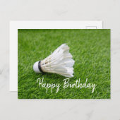 バドミントン選手へのハッピーバースデー ポストカード (正面/裏面)