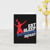 バドミントン選手またはファン、食事睡眠バドミントン繰り返し、スポーツプレーヤーまたはファン カード (黄色い花)