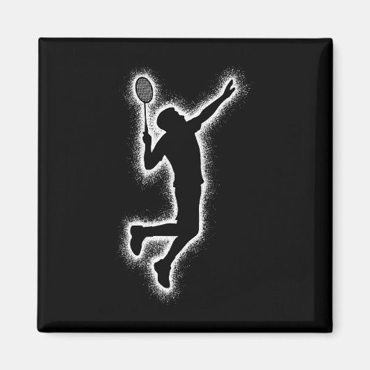 バドミントン選手シャトルキッズ少年バドミントン男性 マグネット (正面)