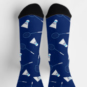 バドミントン選手シャトルコックとラケットパターン ソックス (上部)