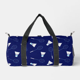 バドミントン選手シャトルコックパターン（の模様が）あるモノグラムの ダッフルバッグ