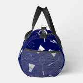 バドミントン選手シャトルコックパターン(の模様が)あるモノグラムの ダッフルバッグ (右)