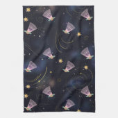 バドミントン選手シャトルコック宇宙シャトルサマー キッチンタオル (縦)