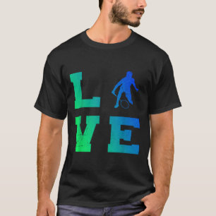 バドミントン選手シャトルスクウォッシュ男子バドミントン Tシャツ