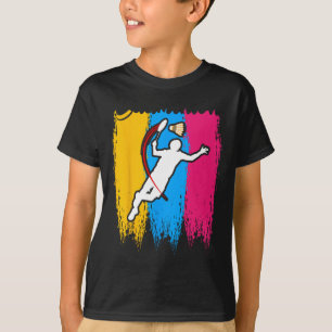 バドミントン選手シャトルタイムスマッシュラケット愛好家 Tシャツ