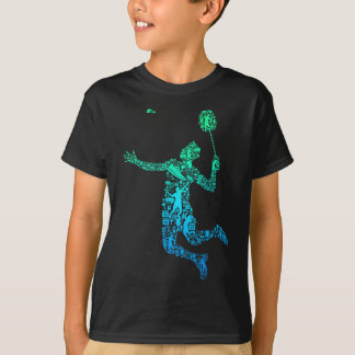 バドミントン選手シャトル男子男子青年 Tシャツ