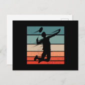 バドミントン選手ジャンプスマッシュ ポストカード (正面/裏面)