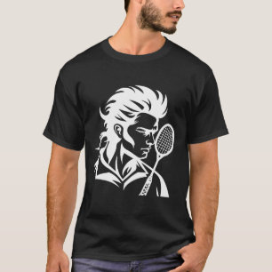 バドミントン選手ラケットスポーツシャトル Tシャツ