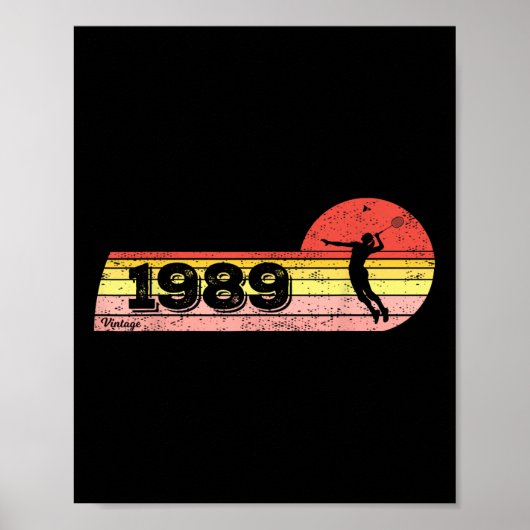 バドミントン選手生まれ1989誕生日ヴィンテージ女性 ポスター (正面)