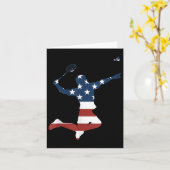 バドミントン選手 アメリカ国旗 アパレル バドミントンP カード (黄色い花)