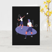 バドミントン選手 カード (黄色い花)