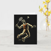 バドミントン選手 シャトル  カード (黄色い花)