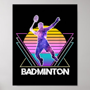 バドミントン選手 スポーツ レトロ ヴィンテージ ヴェイパーウェーブ 90年代 ポスター