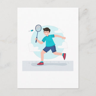 バドミントン選手 ポストカード