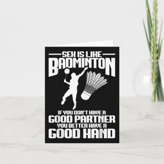 バドミントン選手 良い手 シャトル選手 バドミントン カード (正面)