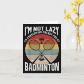 バドミントン10代の若者 – 怠惰でない節約エネルギー カード (黄色い花)