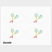 バドミントン3 楕円形シール (シート)